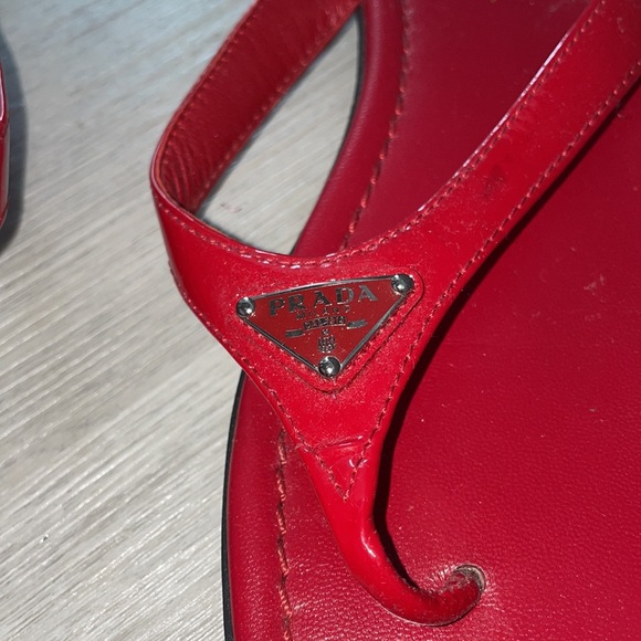 Prada red sandals 37 with logo - Picture 6 of 6